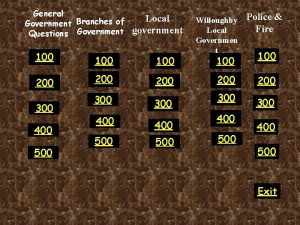 General Government Branches of Questions Government Local government