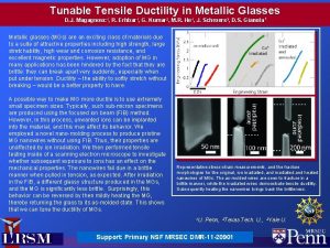 Tunable Tensile Ductility in Metallic Glasses D J