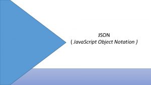 JSON Java Script Object Notation Anggota Kelompok Permadi