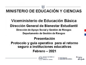 MINISTERIO DE EDUCACIN Y CIENCIAS Viceministerio de Educacin