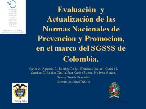 Evaluacin y Actualizacin de las Normas Nacionales de