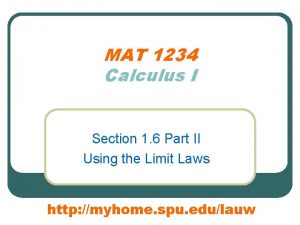 MAT 1234 Calculus I Section 1 6 Part