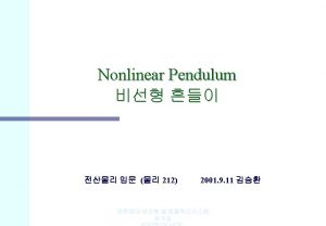 Nonlinear Pendulum n Tyle POSTECH NCSL Style n