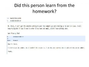 Did this person learn from the homework YOULL