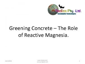 Greening Concrete The Role of Reactive Magnesia 13122021