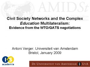 Civil Society Networks and the Complex Education Multilateralism