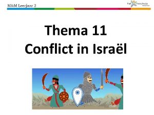 Thema 11 Conflict in Isral Hoofdvraag Waarom is