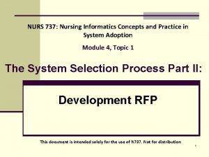 NURS 737 Nursing Informatics Concepts and Practice in