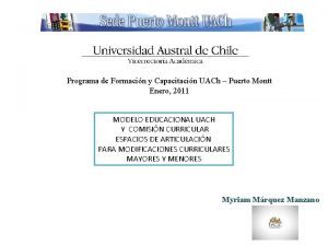 Programa de Formacin y Capacitacin UACh Puerto Montt