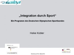 Integration durch Sport Ein Programm des Deutschen Olympischen