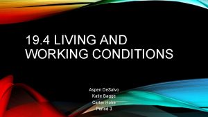 19 4 LIVING AND WORKING CONDITIONS Aspen De