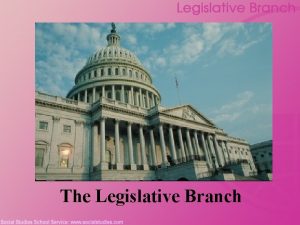 The Legislative Branch Legislative Branch Inception The Virginia
