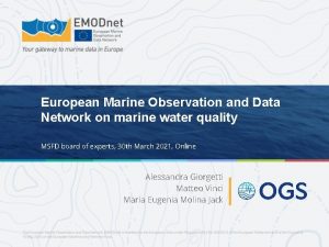 European Marine Observation and Data Network on marine