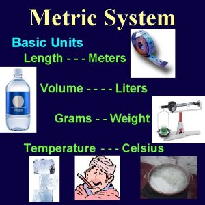 Metric System Basic Units Length Meters Volume Liters