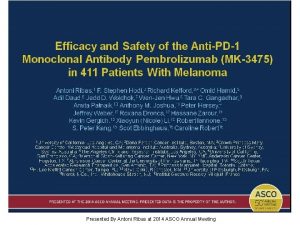 Efficacy and Safety of the AntiPD1 Monoclonal Antibody