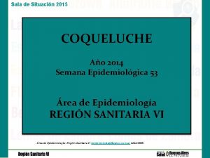 Sala de Situacin 2015 COQUELUCHE Ao 2014 Semana