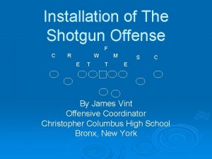 Installation of The Shotgun Offense F C R