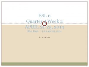 ESL 6 Quarter 4 Week 2 APRIL 21