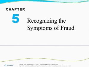 CHAPTER 5 Recognizing the Symptoms of Fraud Albrecht