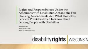 Rights and Responsibilities Under the Americans with Disabilities