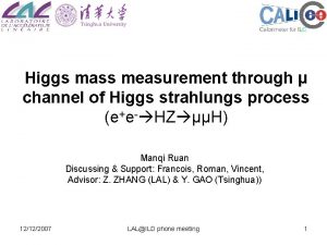 Higgs mass measurement through channel of Higgs strahlungs