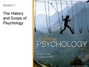 Module 1 The History and Scope of Psychology