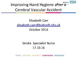 Improving Hand Hygiene after a Cerebral Vascular Accident