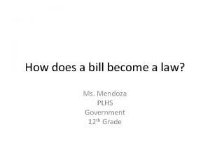 How does a bill become a law Ms