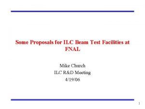 Some Proposals for ILC Beam Test Facilities at