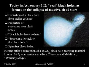 Today in Astronomy 102 real black holes as