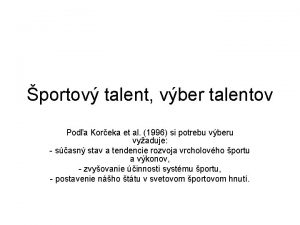 portov talent vber talentov Poda Koreka et al