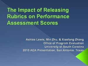 The Impact of Releasing Rubrics on Performance Assessment