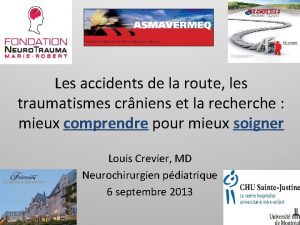 Les accidents de la route les traumatismes crniens