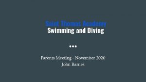 Saint Thomas Academy Swimming and Diving Parents Meeting