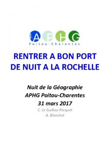 RENTRER A BON PORT DE NUIT A LA