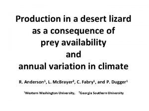 Production in a desert lizard as a consequence