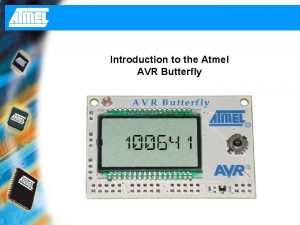 Introduction to the Atmel AVR Butterfly AVR Butterfly