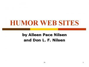 HUMOR WEB SITES by Alleen Pace Nilsen and