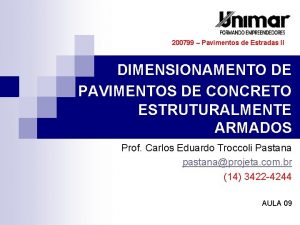 200799 Pavimentos de Estradas II DIMENSIONAMENTO DE PAVIMENTOS
