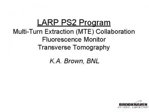 LARP PS 2 Program MultiTurn Extraction MTE Collaboration