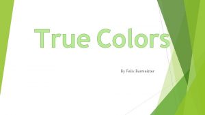 True Colors By Felix Burmeister My True Color