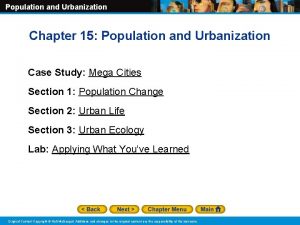 Population and Urbanization Chapter 15 Population and Urbanization