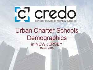 Urban Charter Schools Demographics in NEW JERSEY March