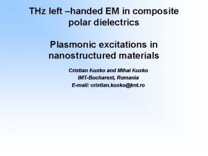 THz left handed EM in composite polar dielectrics
