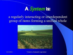A System is a regularly interacting or interdependent