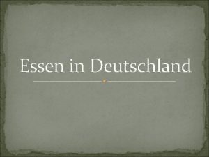 Essen in Deutschland Deutsche Kche abzeichnet sich groe