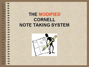 THE MODIFIED CORNELL NOTE TAKING SYSTEM Layout Question