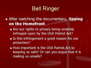Bell Ringer n After watching the documentary Spying