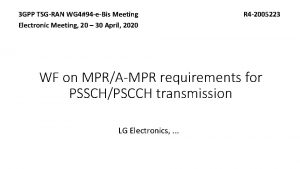 3 GPP TSGRAN WG 494 eBis Meeting Electronic