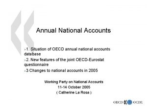 Annual National Accounts 1 Situation of OECD annual